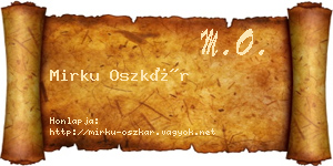 Mirku Oszkár névjegykártya